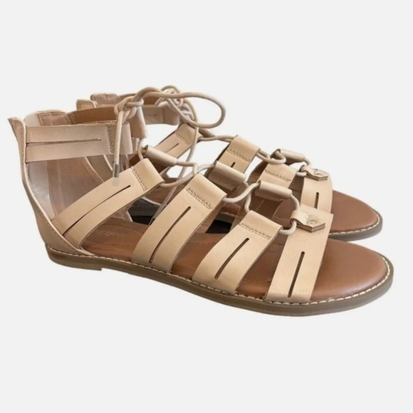 LANE BRYANT Nude Cream Gladiator Strappy Sandals size 10 - Picture 1 of 9